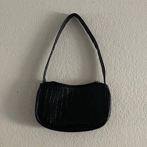 Fake leather shoulder bag